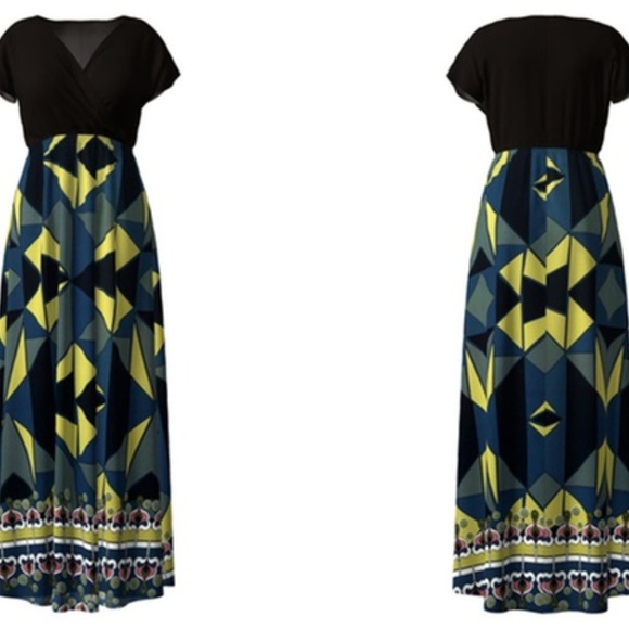 flirty pink Dresses & Skirts - G4 woman's maxi print dress with black top size XL